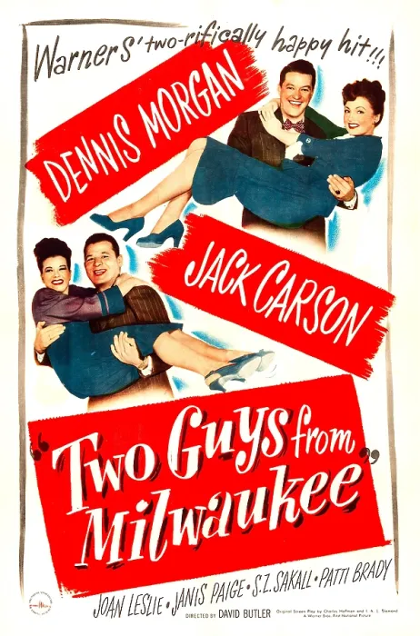 Framed Print : TWO GUYS FROM MILWAUKEE, US poster, from left: Janis Paige, Jack Carson, Dennis Morgan, Joan Leslie, 1946
