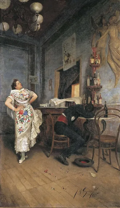 Framed Print : GUZMAN, Juan Bautista (19th c.). Scene of an inn interior. 1895. Oil on canvas. SPAIN. Granada. Museums of Fine Arts of Granada. AISA / Everett Collection**US SALES ONLY** Framed Print : GUZMAN, Juan Bautista (19th c.). Scene of an inn interior. 1895. Oil on canvas. SPAIN. Granada. Museums of Fine Arts of Granada. AISA / Everett Collection**US SALES ONLY**