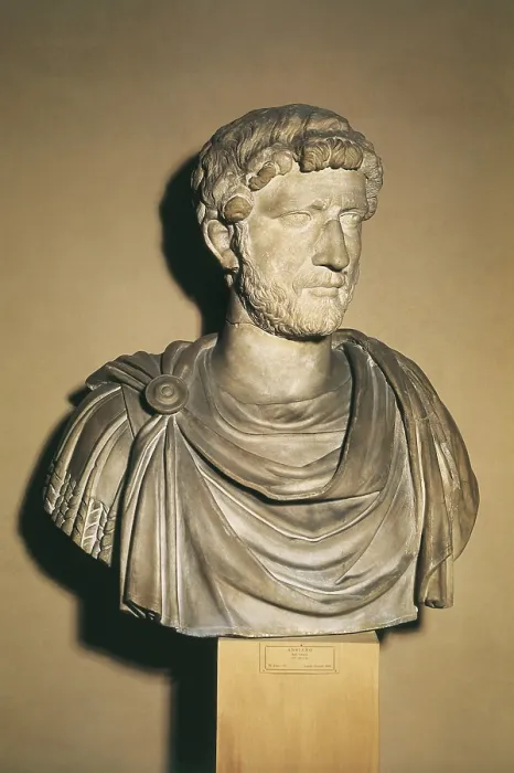 Framed Print : HADRIAN (76-138). Roman Emperor (117-138), successor of Trajan. Bust of Hadrian. 2nd c. Roman art. Early Empire. Sculpture on marble. ITALY. Venice. Archaeological Museum