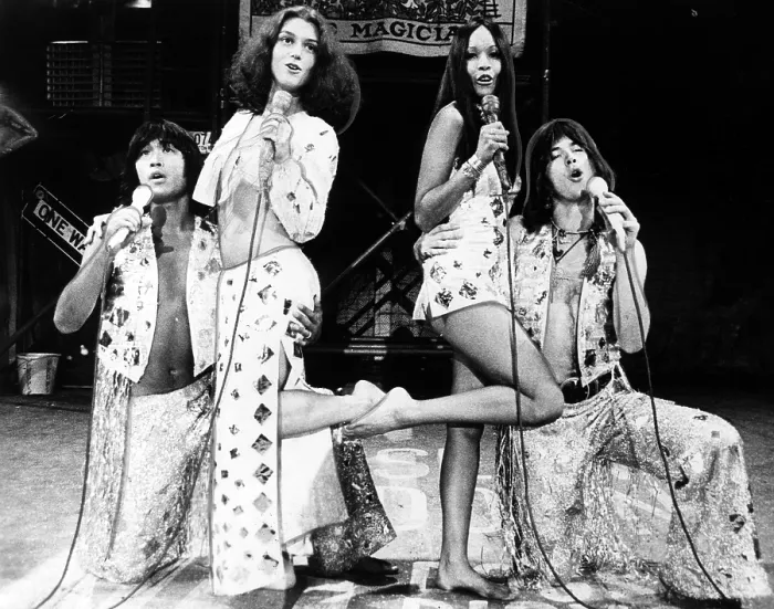 Framed Print : HAIR, Marcus Mukai, Robin Turrill, Joyce Macek, Harold Hutchinson sing Electric Blues, c. 1972.. Courtesy: CSU Archives  /  Everett Collection