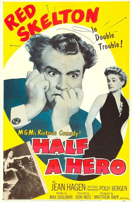 Framed Print : HALF A HERO, US poster, Red Skelton, Jean Hagen, inset photo: Polly Bergen, 1953