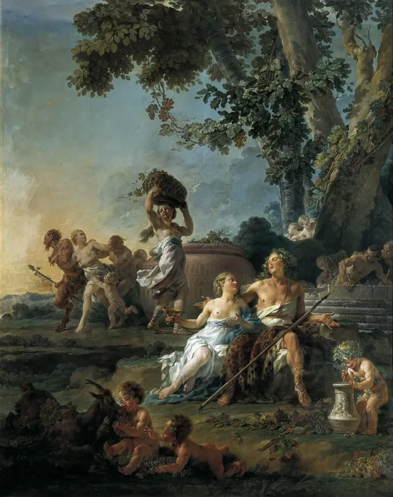 Framed Print : HALLe, Nol (1711 - 1781). The grape harvest or The Triumph of Bacchus. 1776. Rococo. Oil on canvas. FRANCE. Versailles. National Museum of Versailles