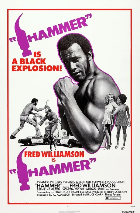 Framed Print : HAMMER, US poster, Fred Williamson, 1972 Framed Print : HAMMER, US poster, Fred Williamson, 1972