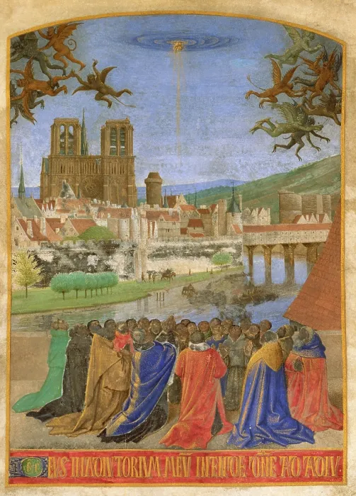 Framed Print : HAND OF GOD PROTECTING THE FAITHFUL AGAINST DEMONS, by Jean Fouquet, 1452-1460, French painting Framed Print : HAND OF GOD PROTECTING THE FAITHFUL AGAINST DEMONS, by Jean Fouquet, 1452-1460, French painting