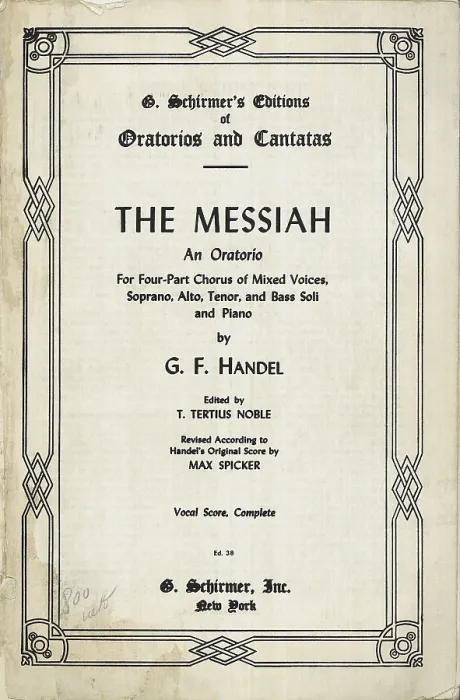 Framed Print : HANDEL, George Frideric (1685-1759). German Baroque composer, naturalized British in 1726. Cover of an edition of the oratorio of 'The Messiah' (New York, 1912) Framed Print : HANDEL, George Frideric (1685-1759). German Baroque composer, naturalized British in 1726. Cover of an edition of the oratorio of 'The Messiah' (New York, 1912)