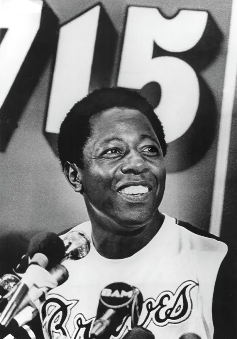 Framed Print : Hank Aaron, during a news conference, describing his 715th Home Run, which broke Babe Ruth's record, April 8, 1974. Courtesy: CSU Archives / Everett Collection Framed Print : Hank Aaron, during a news conference, describing his 715th Home Run, which broke Babe Ruth's record, April 8, 1974. Courtesy: CSU Archives / Everett Collection
