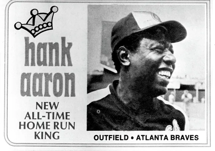 Framed Print : Hank Aaron, after record breaking 715th home run for the Atlanta, Braves, GA, April 8, 1974. Courtesy: CSU Archives / Everett Collection