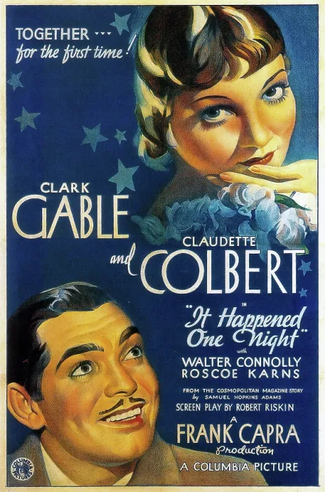 Framed Print : IT HAPPENED ONE NIGHT, Clark Gable, Claudette Colbert, 1934