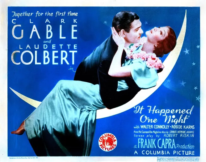 Framed Print : IT HAPPENED ONE NIGHT, Clark Gable, Claudette Colbert, 1934