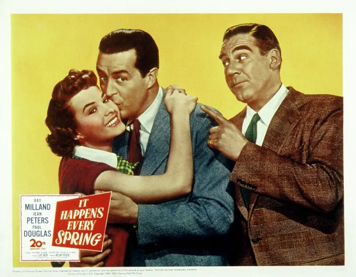 Framed Print : IT HAPPENS EVERY SPRING, Jean Peters, Ray Milland, Paul Douglas, 1949. TM and Copyright 20th Century Fox Film Corp. All rights reserved. Courtesy: Everett Collection