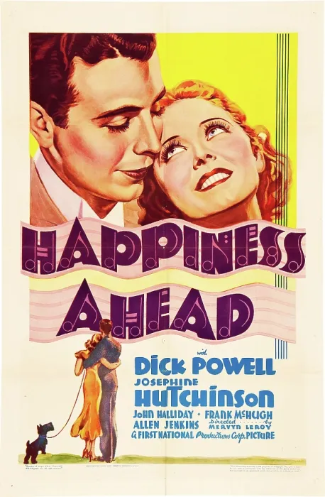 Framed Print : HAPPINESS AHEAD, Mini Window Card poster, top from left: Dick Powell, Josephine Hutchinson, 1934
