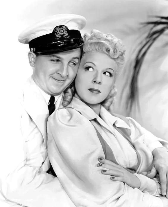 Framed Print : HAPPY GO LUCKY, from left, Eddie Bracken, Betty Hutton, 1943