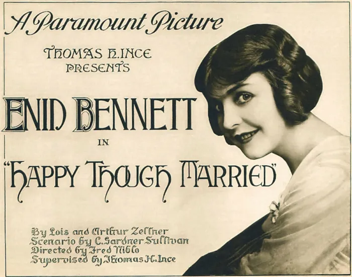 Framed Print : HAPPY THOUGH MARRIED, Enid Bennett on title lobbycard, 1919