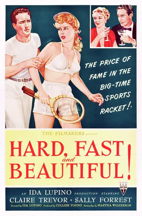 Framed Print : HARD, FAST AND BEAUTIFUL, (aka MOTHER OF A CHAMPION), from left: Robert Clarke, Sally Forest, top from left: Claire Trevor, Carleton G. Young on poster art, 1951