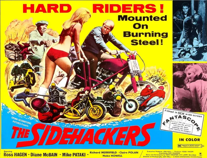 Framed Print : FIVE THE HARD WAY, (aka THE SIDEHACKERS), Ross Hagen (on motorcycle right), 1969