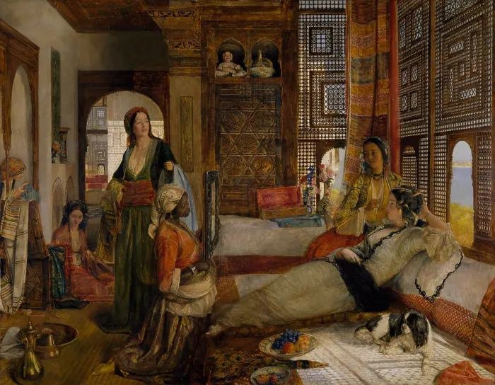 Framed Print : The Harem, 1876, by John Frederick Lewis, 1804-1876, English Orientalist oil painting