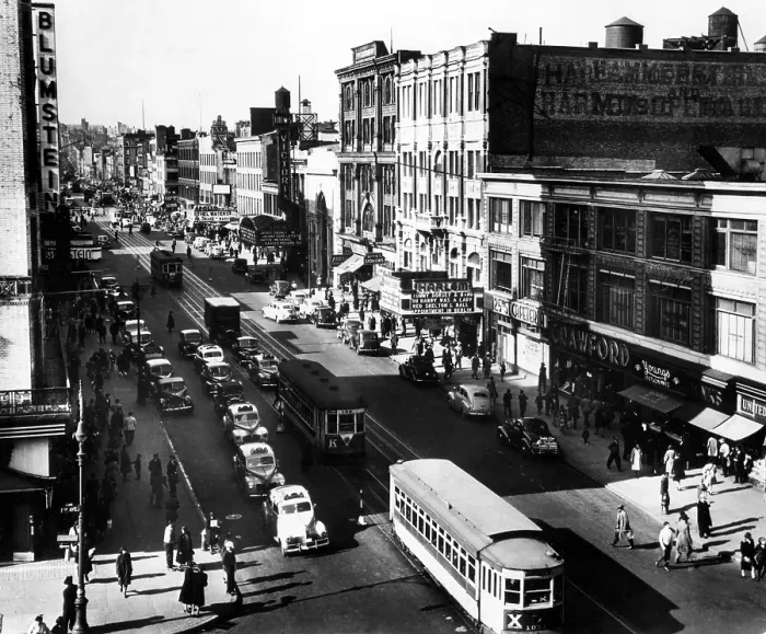 Framed Print : Harlem Thoroughfare on 125th Street, N.Y.C. in 1943. CSU Archives Framed Print : Harlem Thoroughfare on 125th Street, N.Y.C. in 1943. CSU Archives