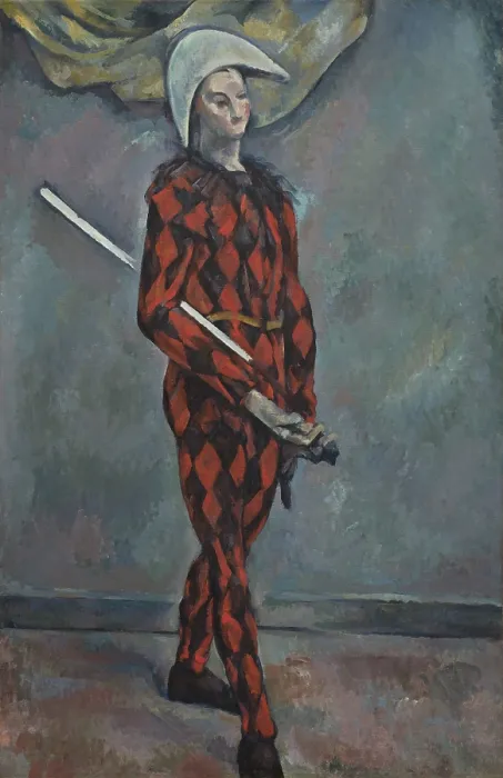Framed Print : Harlequin, by Paul Cezanne, 1888-90, French Post-Impressionist painting, oil on canvas