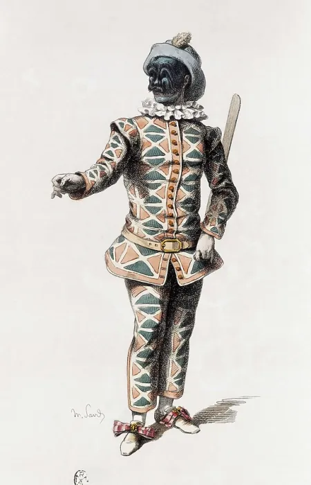 Framed Print : Harlequin, one of the principal stock characters of the Italian commedia dell'arte. Etching. AISA / Everett Collection**US SALES ONLY** Framed Print : Harlequin, one of the principal stock characters of the Italian commedia dell'arte. Etching. AISA / Everett Collection**US SALES ONLY**