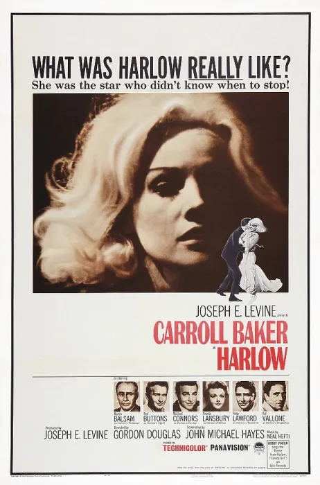Framed Print : HARLOW, poster art, top: Carroll Baker as Jean Harlow, bottom l-r: Martin Balsam, Red Buttons, Michael Connors, Angela Lansbury, Peter Lawford, Raf Vallone, 1965
