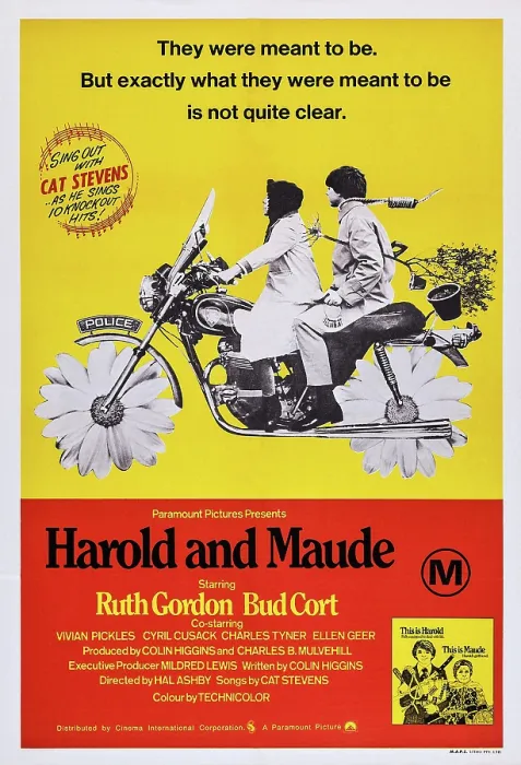 Framed Print : HAROLD AND MAUDE, US poster art, from left: Ruth Gordon, Bud Cort, 1971