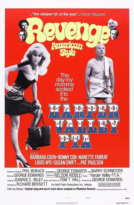 Framed Print : HARPER VALLEY P.T.A. US poster art, left: Barbara Eden; right: John Fielder, 1978. April Fools Productions / Courtesy Everett Collection