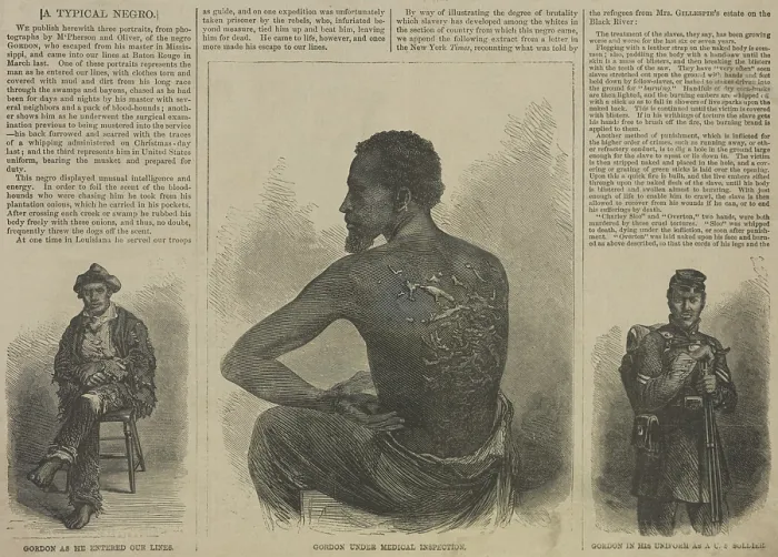 Framed Print : Three Harpers Weekly, illustrations show the escaped slave Gordon, July 4, 1863 Framed Print : Three Harpers Weekly, illustrations show the escaped slave Gordon, July 4, 1863