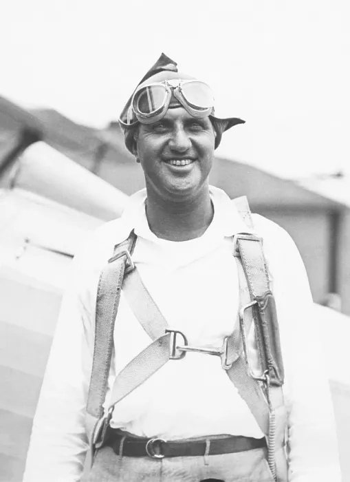 Framed Print : Harry F. Guggenheim arriving at Mitchell Field, Long Island, after 12 1 / 2 hour flight from Havana. July 1930