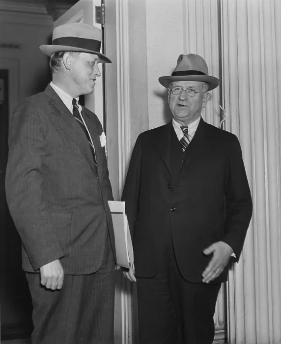 Framed Print : Harry Hopkins, Emergency Relief Administrator, and Harold Ickes, Interior Sec. 1935