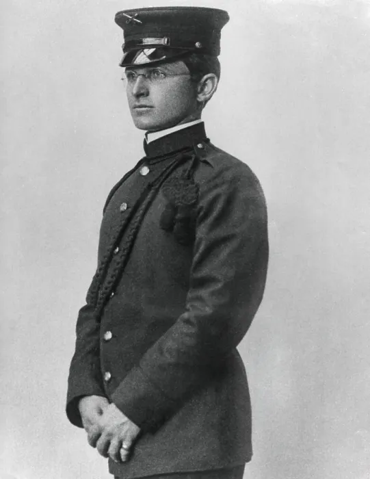 Framed Print : Harry Truman wearing his Missouri National Guard uniform, ca. 1905. He failed the military physicals for West Point and Annapolis because of his poor eyesight