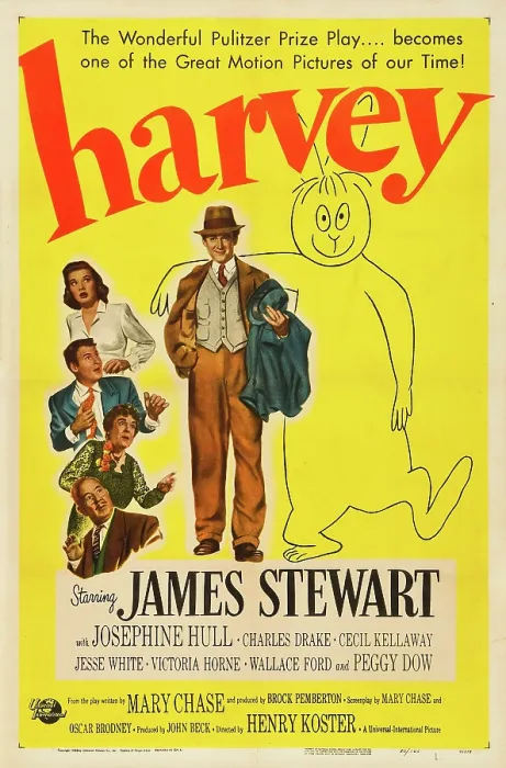 Framed Print : HARVEY, Victoria Horne, Jesse White, Josephine Hull, Cecil Kellaway, James Stewart, 1950, poster art