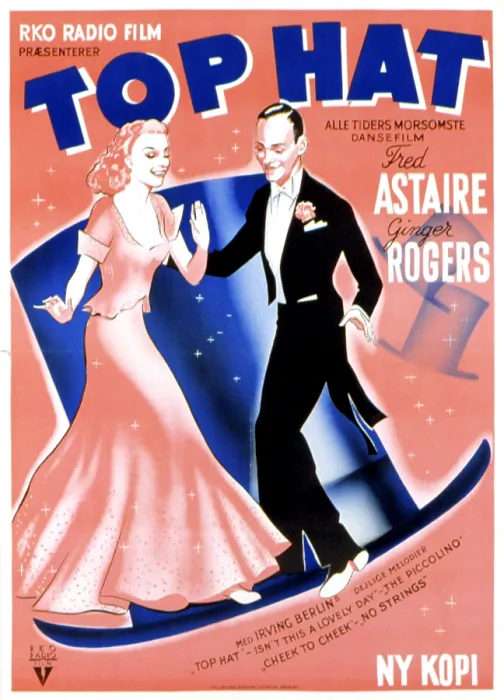 Framed Print : TOP HAT, (Danish poster art), 1935 Framed Print : TOP HAT, (Danish poster art), 1935