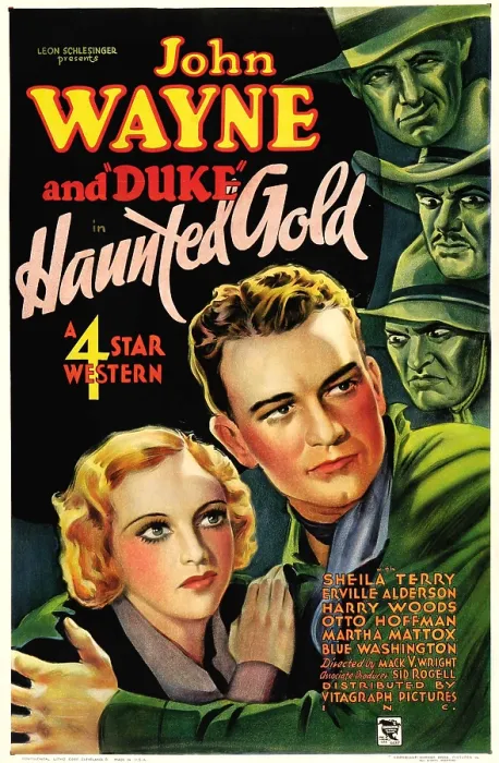 Framed Print : HAUNTED GOLD, from left: Sheila Terry, John Wayne, 1932