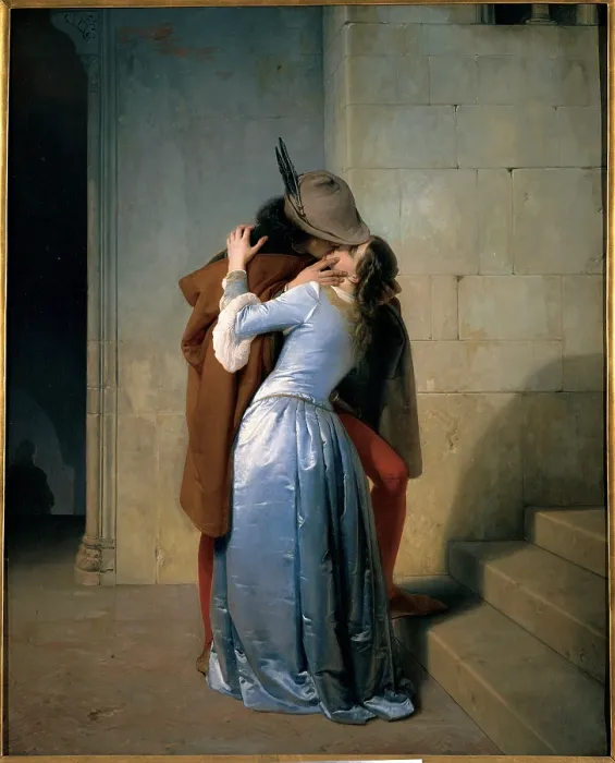 Framed Print : Hayez Francesco, The Kiss, 1859, 19th Century, oil on canvas, Italy, Lombardy, Milan, Brera Art Gallery, (621297) Everett CollectionMondadori Portfolio**US SALES ONLY**