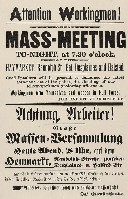 Framed Print : Haymarket Riot. A flier calling for a protest against the Chicago police. Printed handbill, Chicago, Ill, May 4, 1886 Framed Print : Haymarket Riot. A flier calling for a protest against the Chicago police. Printed handbill, Chicago, Ill, May 4, 1886