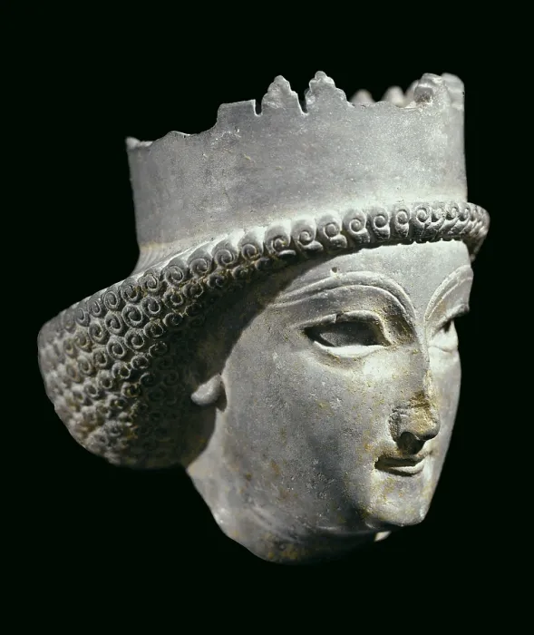 Framed Print : Head of Achaemenid Prince. 5th C. BC - 4th C. BC. Lapis lazuli. Persian art. Achaemenid period. Sculpture. IRAN. Tehran. Archaeological Museum. Proc: IRAN. Persepolis