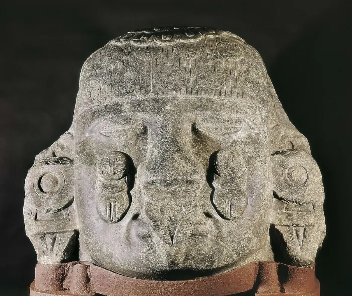 Framed Print : Head of Coyolxauhqui. 1325-1521. Aztec art. Sculpture on rock. MEXICO. Mexico City. National Museum of Anthropology. Proc: MEXICO. Mexico City. Tenochtitln