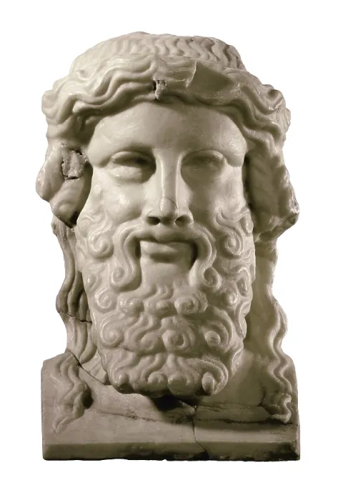 Framed Print : Head of Hermes. 4th c. BC. Classical Greek art. Sculpture on marble. SPAIN. Barcelona. Archaeology Museum of Catalonia. - P