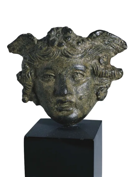 Framed Print : Head of Medusa. Roman art. Sculpture on bronze. SPAIN. Barcelona. Archaeology Museum of Catalonia. AISA / Everett Collection**US SALES ONLY**