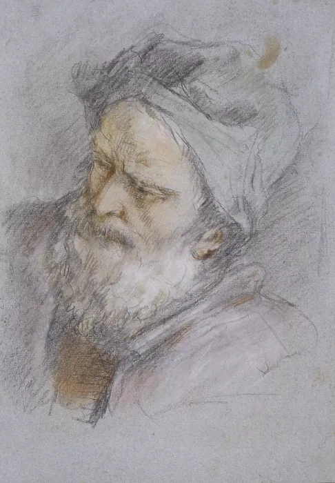 Framed Print : Head of an old Man with Greenish Turban, by Sebastiano Ricci, , 1724 - 1734, 18th Century, coal, pencils and crayons on paper - Italy, Veneto, Venice, Academy Gallery Framed Print : Head of an old Man with Greenish Turban, by Sebastiano Ricci, , 1724 - 1734, 18th Century, coal, pencils and crayons on paper - Italy, Veneto, Venice, Academy Gallery