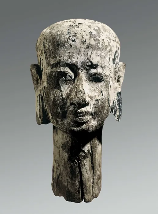 Framed Print : Head of woman. 1550 -1196 BC. From the 18th or 19th Dynasty. Bust. Egyptian art. New Kingdom. Sculpture on wood. EGYPT. Cairo. Egyptian Museum. Proc: EGYPT. Saqqara