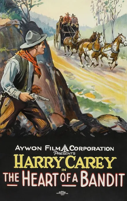 Framed Print : THE HEART OF A BANDIT, left: Harry Carey on poster art, 1915