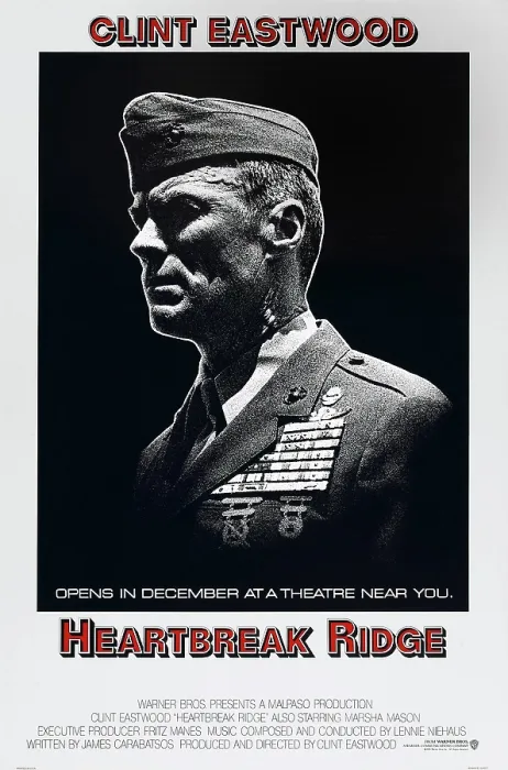 Framed Print : HEARTBREAK RIDGE, US advance poster, Clint Eastwood, 1986. Warner Bros. Pictures / courtesy Everett Collection
