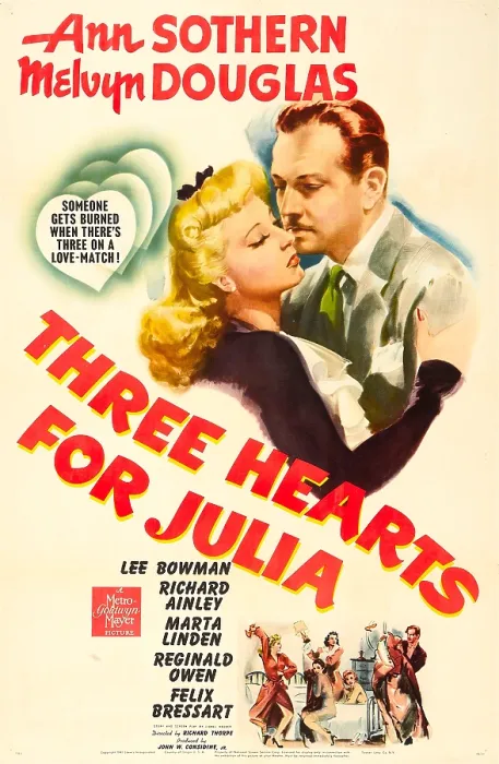 Framed Print : THREE HEARTS FOR JULIA, US poster, Ann Sothern, Melvyn Douglas, 1943