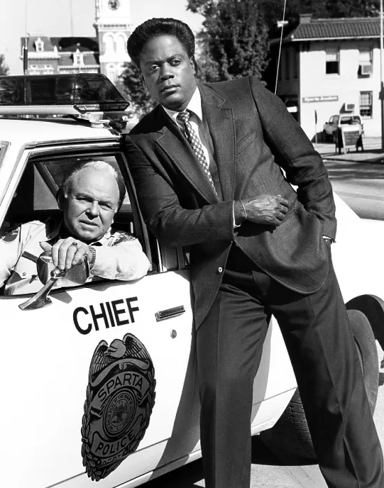 Framed Print : IN THE HEAT OF THE NIGHT, from left, Carroll O'Connor, Howard E. Rollins, Jr. (aka Howard Rollins), 1988-95 Framed Print : IN THE HEAT OF THE NIGHT, from left, Carroll O'Connor, Howard E. Rollins, Jr. (aka Howard Rollins), 1988-95