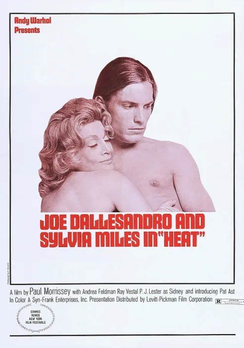 Framed Print : HEAT, US poster, from left: Sylvia Miles, Joe Dallesandro, 1972 Framed Print : HEAT, US poster, from left: Sylvia Miles, Joe Dallesandro, 1972