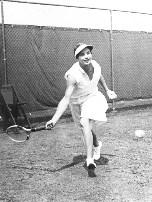 Framed Print : Helen Wills Moody in Doubles action at the U.S. Tennis Championships, Forest Hills. Aug. 1931. She won the U.S. Women's Singles Tennis Championship. (CSU_2015_11_1576)
