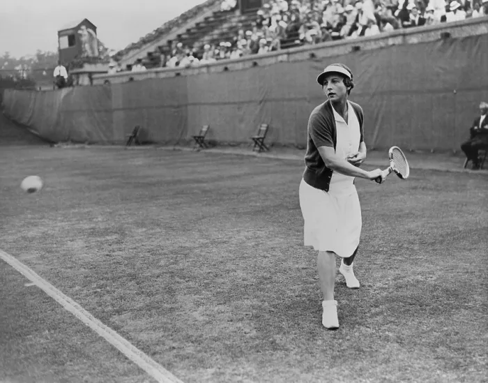 Framed Print : Helen Wills playing tennis at Forest Hills, N.Y. 1933. (BSLOC_2013_9_24)
