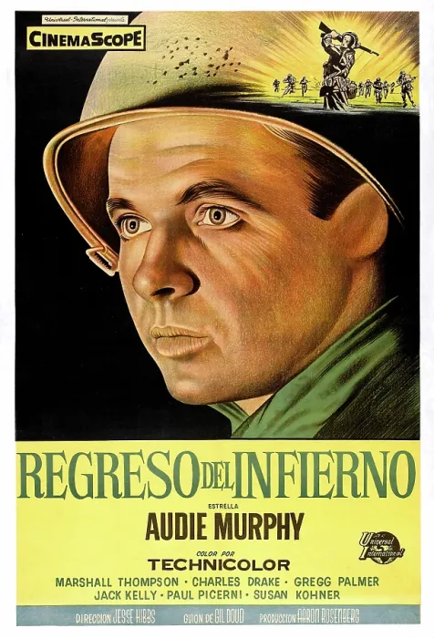 Framed Print : TO HELL AND BACK (aka REGRESO DEL INFIERNO), Audie Murphy, (Argentine poster art), 1955 Framed Print : TO HELL AND BACK (aka REGRESO DEL INFIERNO), Audie Murphy, (Argentine poster art), 1955