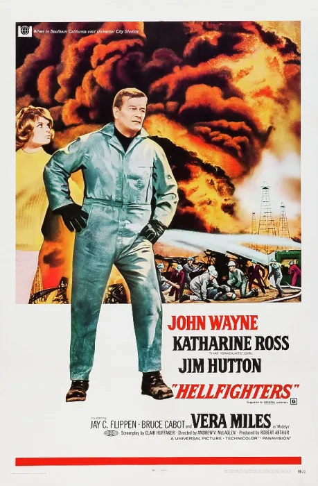 Framed Print : HELLFIGHTERS, US poster, Katharine Ross, John Wayne, 1969 Framed Print : HELLFIGHTERS, US poster, Katharine Ross, John Wayne, 1969